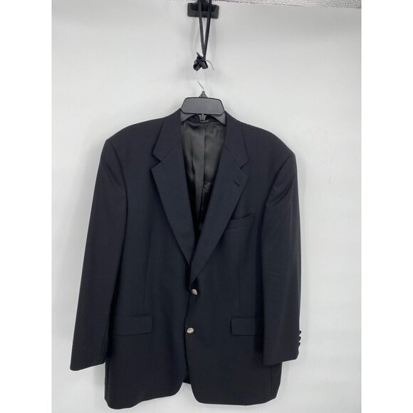 Hart Schaffner Marx Mens Blazer Size 44 Black London Shop Metal Buttons Union Ta - Picture 1 of 15